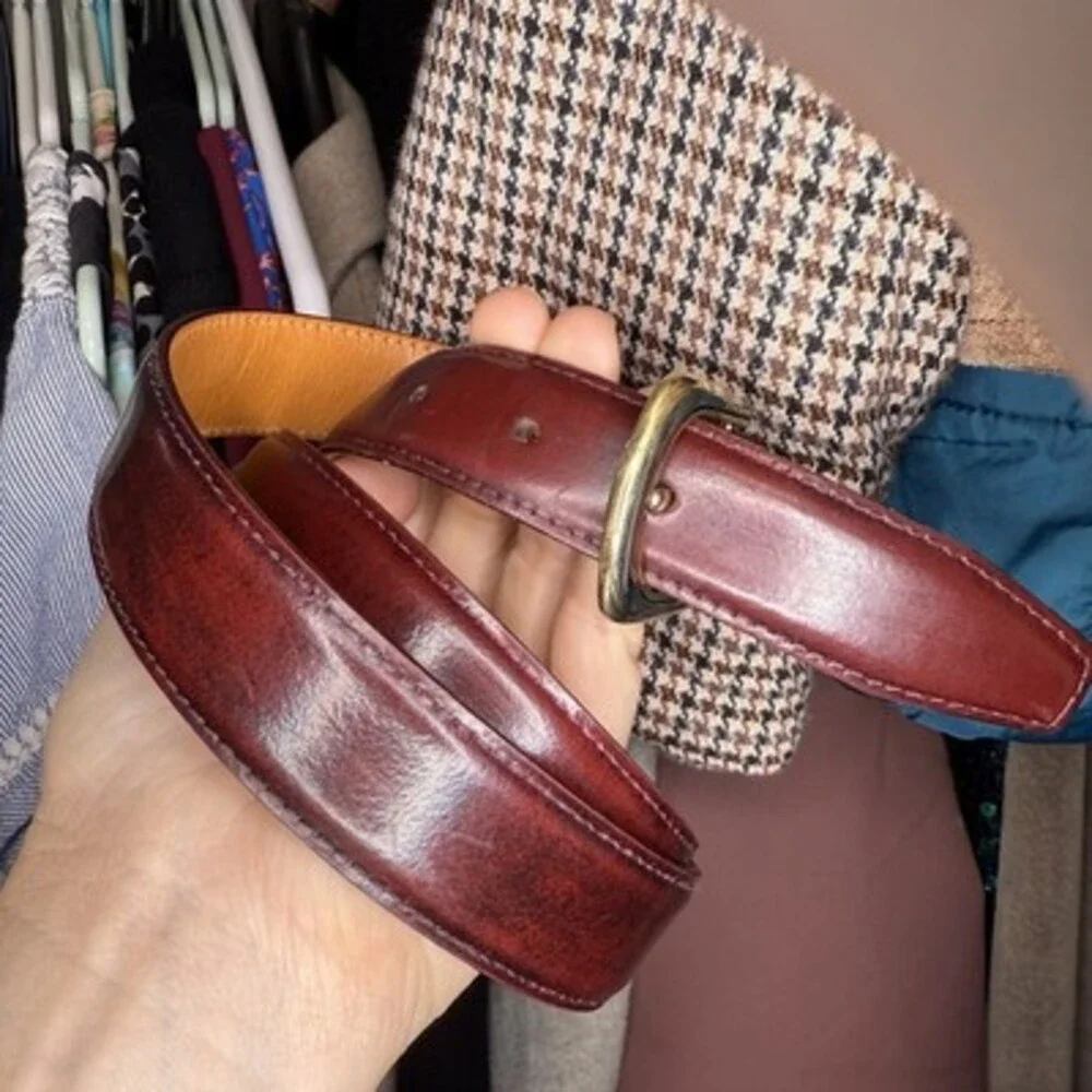 Vintage Kuppenheimer Claret Burgundy Cowhide Leather Belt Size 90 US 34/36 Waist